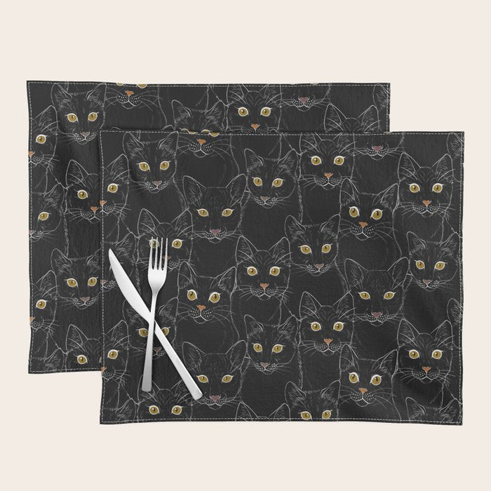 Black Cat Portraits Placemat Gallery Image 1