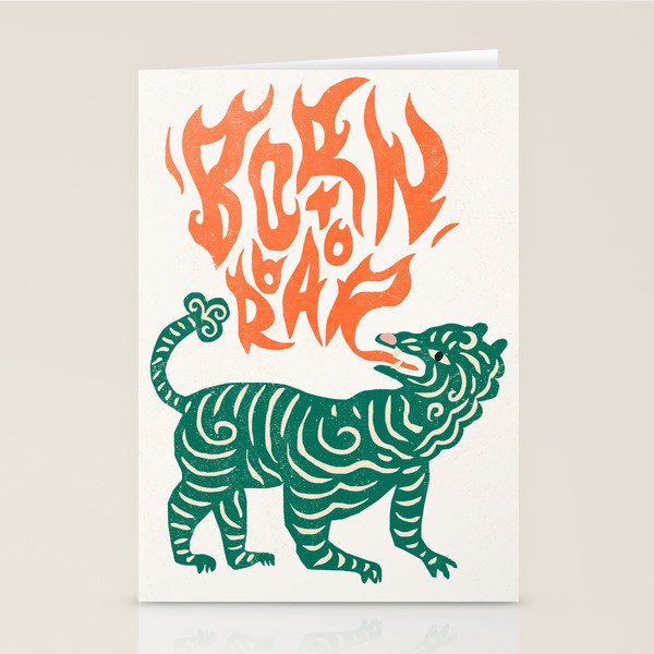 Born to roar Tiger Stationery Card Gallery Image 1