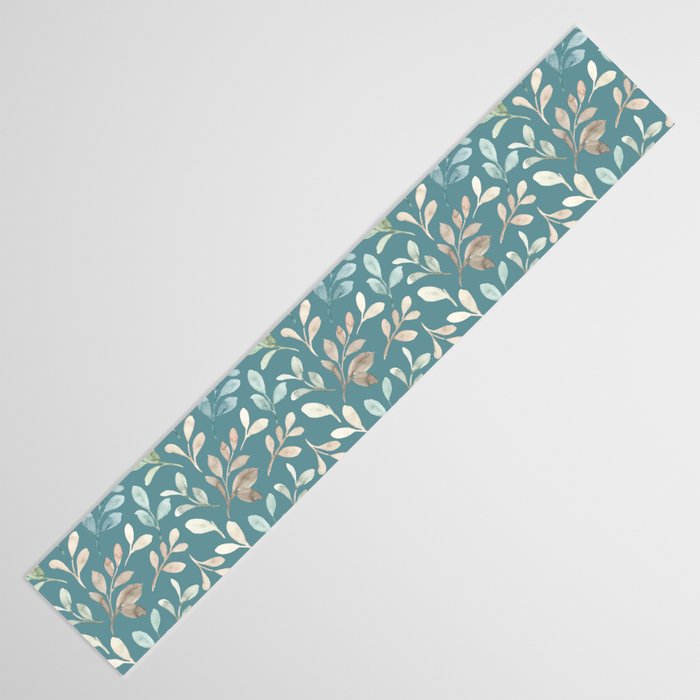 Leafy Teal Floral Table Runner Gallery Image 3