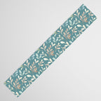 Leafy Teal Floral Table Runner Gallery Image 3