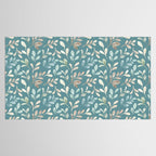 Leafy Teal Floral Tablecloth Gallery Image 2