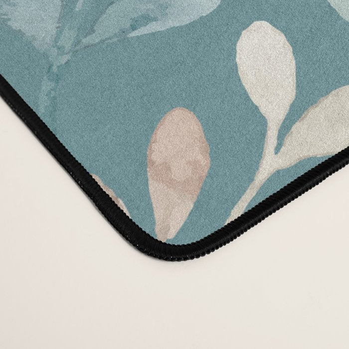 Leafy Teal Floral Desk Mat Gallery Image 4