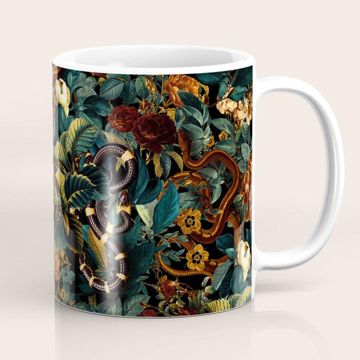 Floral and Snakes jungle Coffee Mug Gallery Image 1