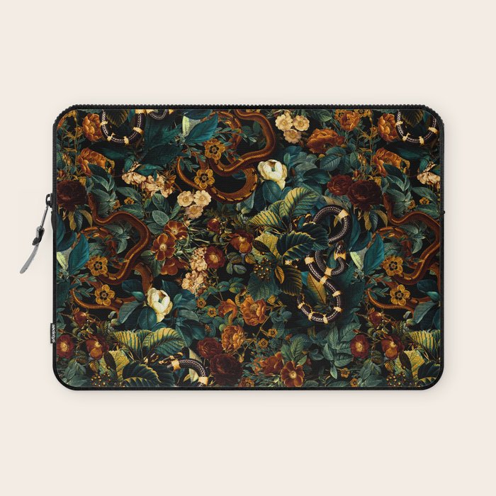 Floral and Snakes jungle Laptop Sleeve Gallery Image 1