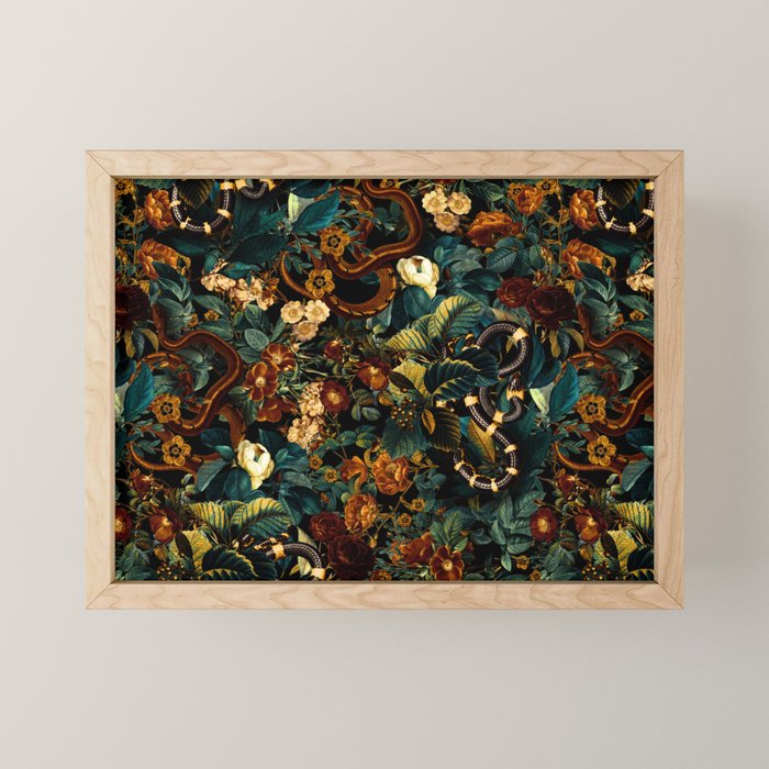 Floral and Snakes jungle Mini Art Print Gallery Image 1