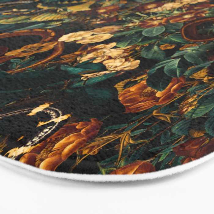 Floral and Snakes jungle Bath Mat Gallery Image 3