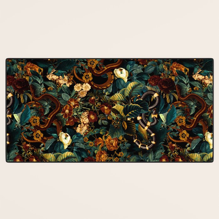 Floral and Snakes jungle Desk Mat Gallery Image 3