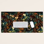 Floral and Snakes jungle Desk Mat Gallery Image 1