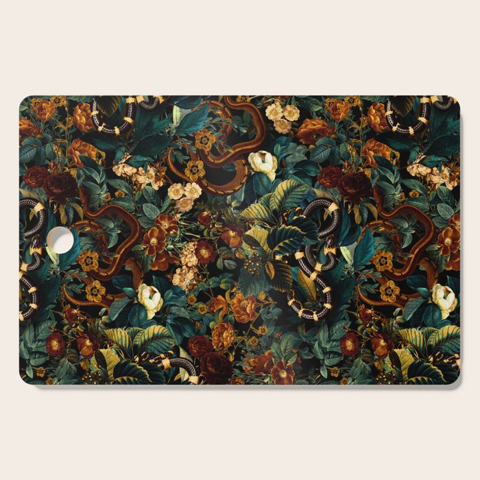 Floral and Snakes jungle Cutting Board Gallery Image 1