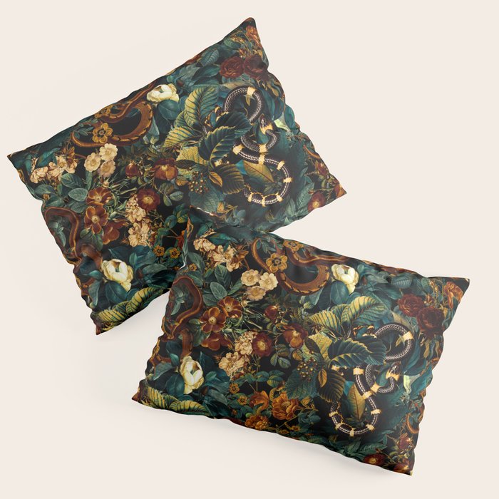Floral and Snakes jungle Pillow Sham Gallery Image 3