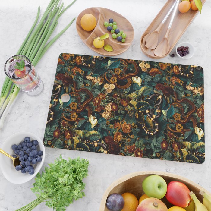 Floral and Snakes jungle Cutting Board Gallery Image 2