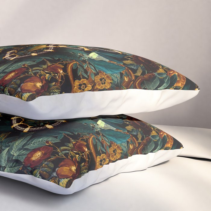 Floral and Snakes jungle Pillow Sham Gallery Image 3