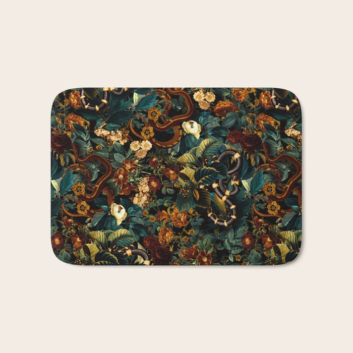 Floral and Snakes jungle Bath Mat Gallery Image 1