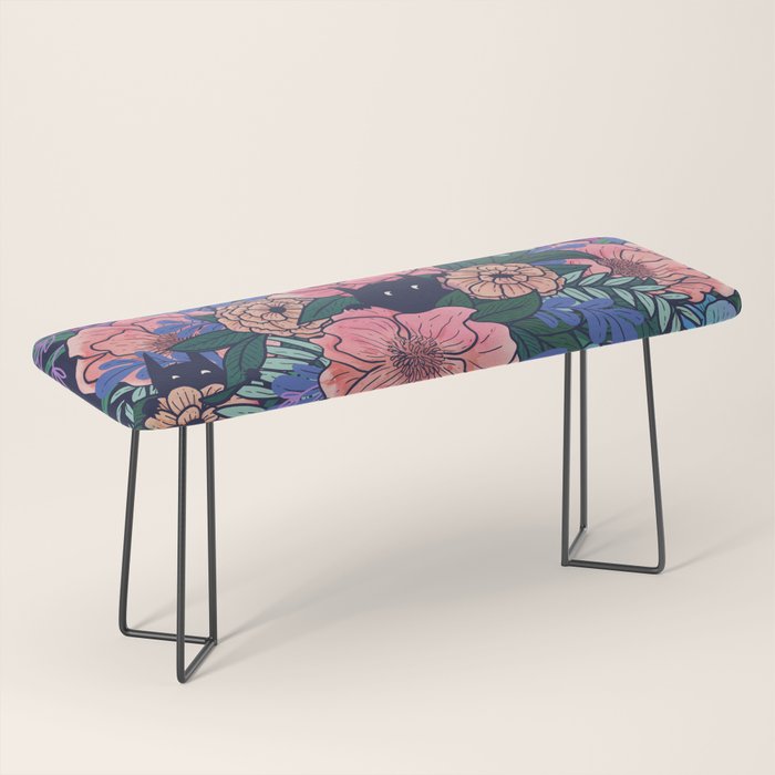 Wild Flowers (on Blue) Bench Gallery Image 1