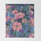 Wild Flowers (on Blue) Throw Blanket Gallery Image 2