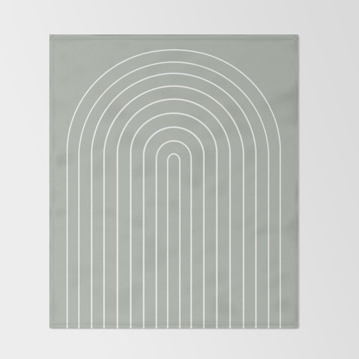 Minimal Arch LIV Pastel Sage Green Modern Geometric Lines Throw Blanket Gallery Image 2