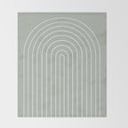 Minimal Arch LIV Pastel Sage Green Modern Geometric Lines Throw Blanket Gallery Image 2
