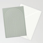 Minimal Arch LIV Pastel Sage Green Modern Geometric Lines Stationery Card Gallery Image 2