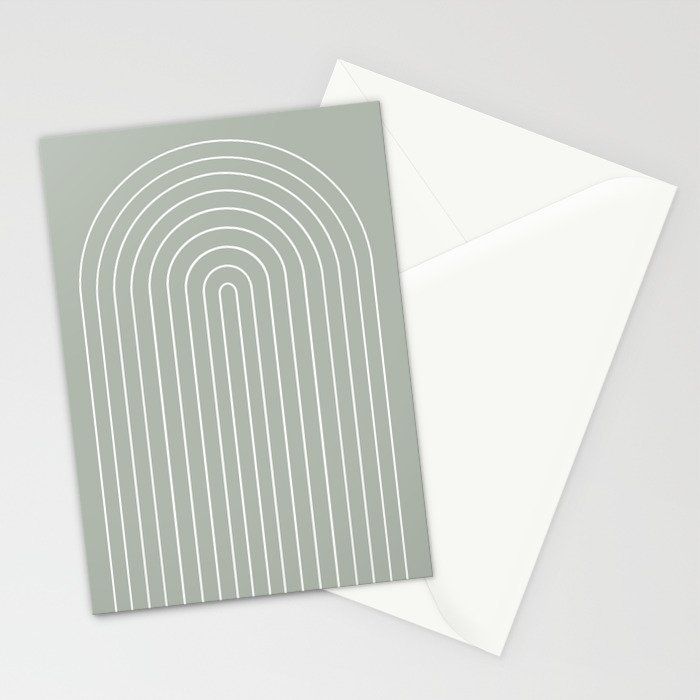 Minimal Arch LIV Pastel Sage Green Modern Geometric Lines Stationery Card Gallery Image 2