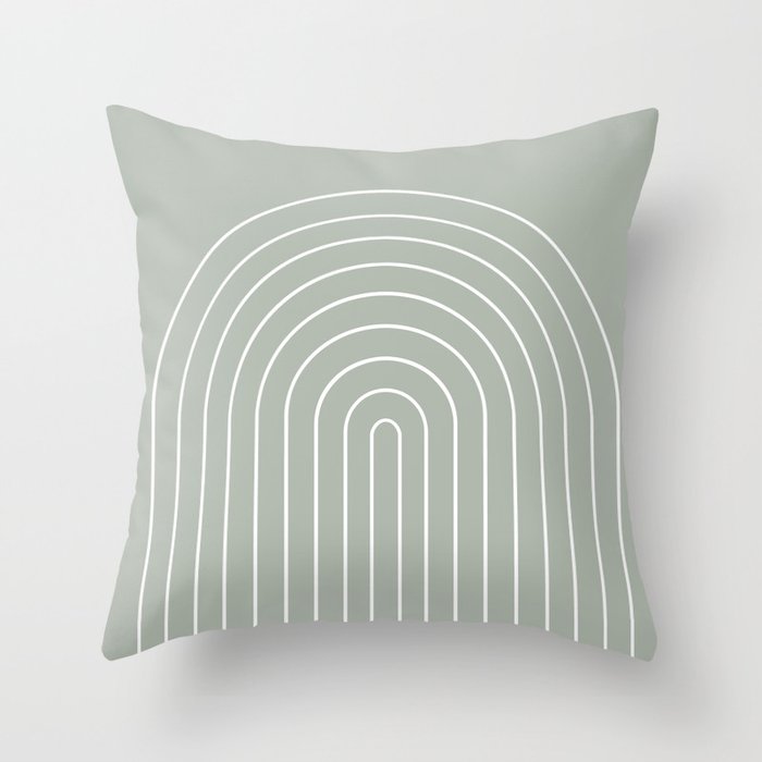 Minimal Arch LIV Pastel Sage Green Modern Geometric Lines Throw Pillow Gallery Image 1