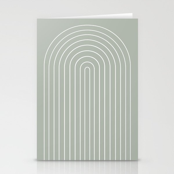 Minimal Arch LIV Pastel Sage Green Modern Geometric Lines Stationery Card Gallery Image 2