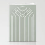 Minimal Arch LIV Pastel Sage Green Modern Geometric Lines Stationery Card Gallery Image 2