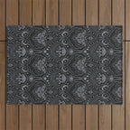 Celestial Forest Damask - Charcoal Outdoor Rug Gallery Image 1