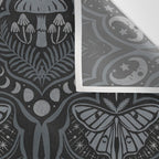 Celestial Forest Damask - Charcoal Wall Tapestry Gallery Image 3