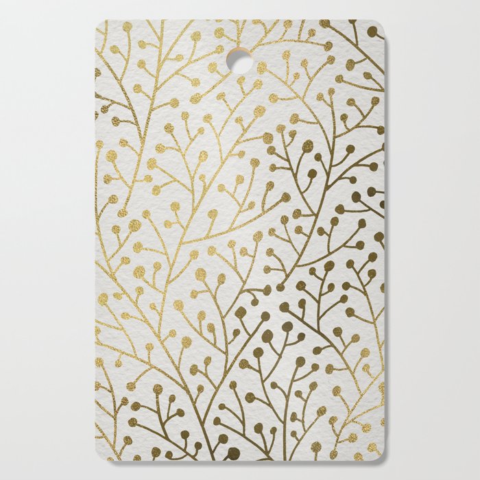 Gold Berry Branches Cutting Board Gallery Image 1