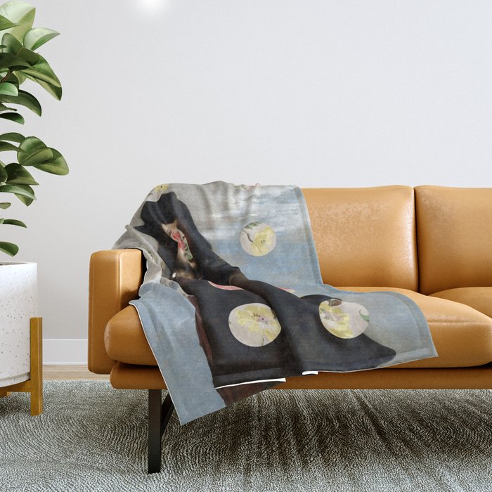 A Portrait With Dots 3 Throw Blanket Gallery Image 1