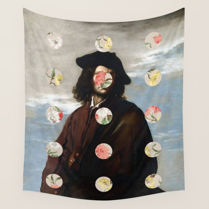 A Portrait With Dots 3 Wall Tapestry Gallery Image 4