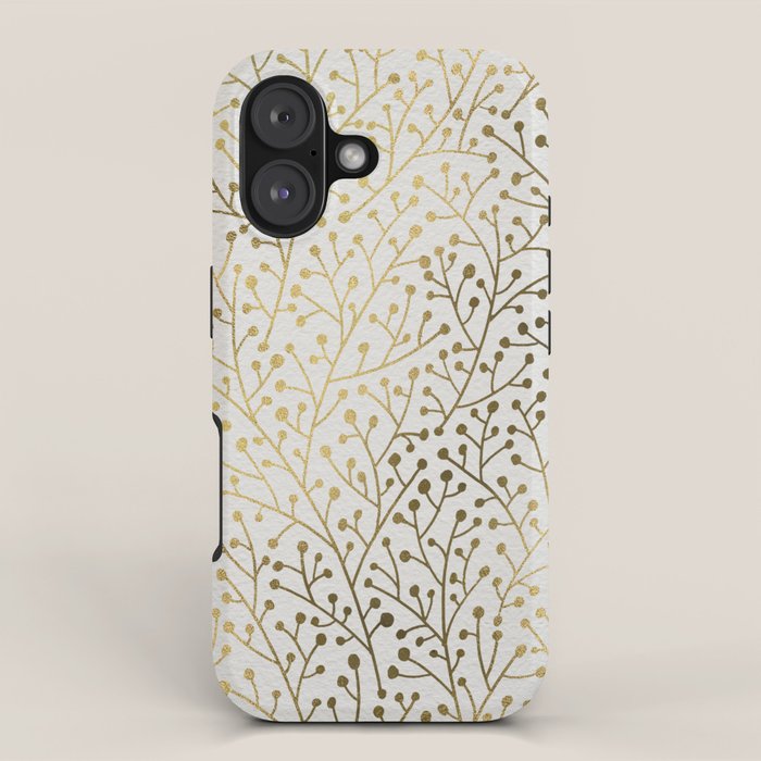 Gold Berry Branches iPhone Case Gallery Image 1