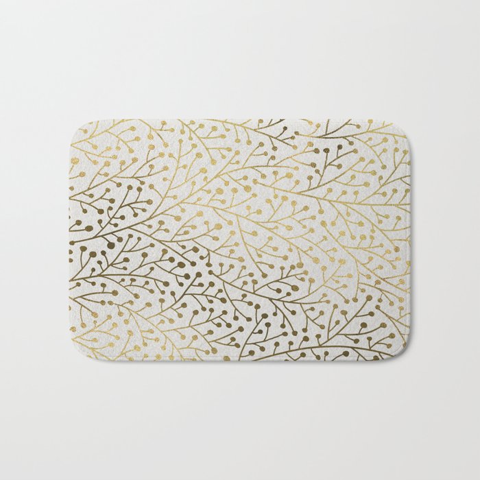 Gold Berry Branches Bath Mat Gallery Image 1