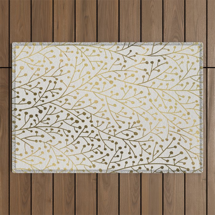 Gold Berry Branches Outdoor Rug Gallery Image 1