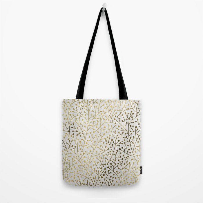 Gold Berry Branches Tote Bag Gallery Image 2