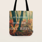 I Am Happiest Among the Tall Trees Tote Bag Gallery Image 1