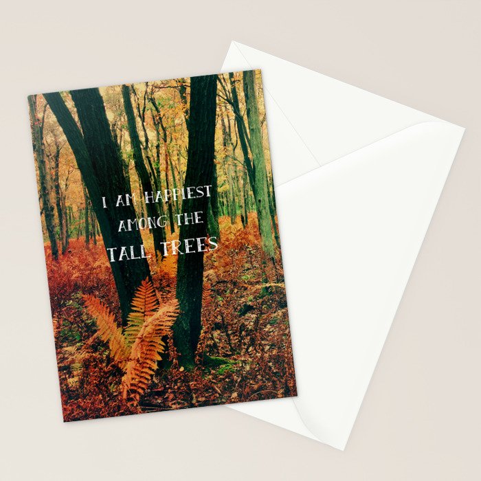 I Am Happiest Among the Tall Trees Stationery Card Gallery Image 2