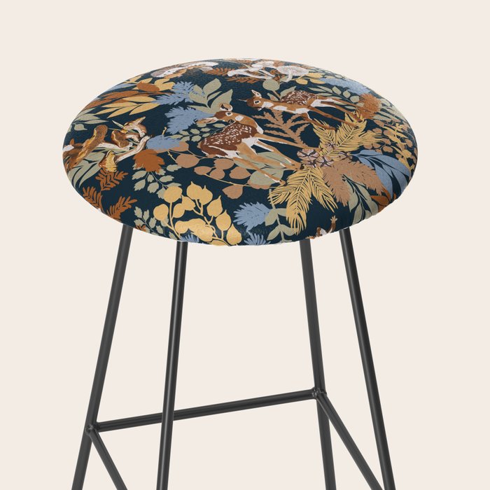 Colorful Dark Forest Animals B Stool Gallery Image 2