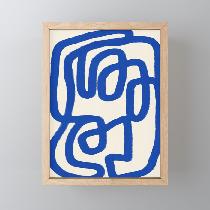 Blue line art 05 Mini Art Print Gallery Image 1