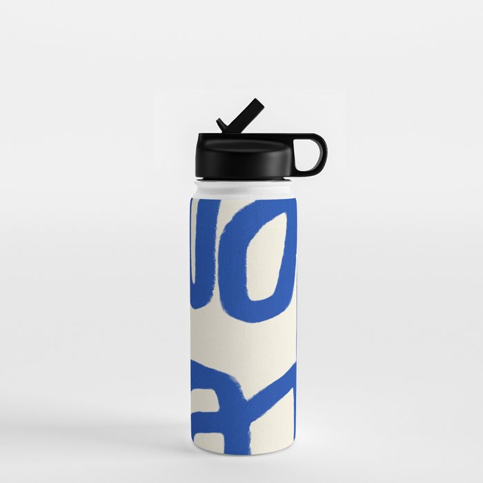 Blue line art 05 Water Bottle Gallery Image 1