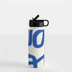 Blue line art 05 Water Bottle Gallery Image 1