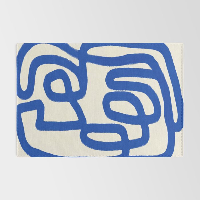 Blue line art 05 Rug Gallery Image 2