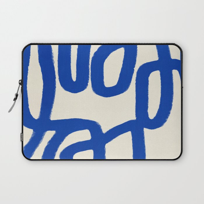 Blue line art 05 Laptop Sleeve Gallery Image 1
