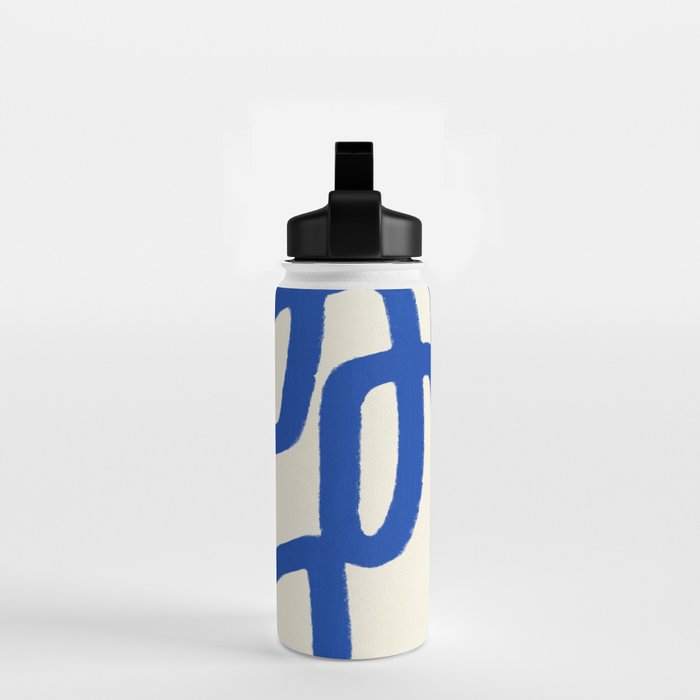Blue line art 05 Water Bottle Gallery Image 2