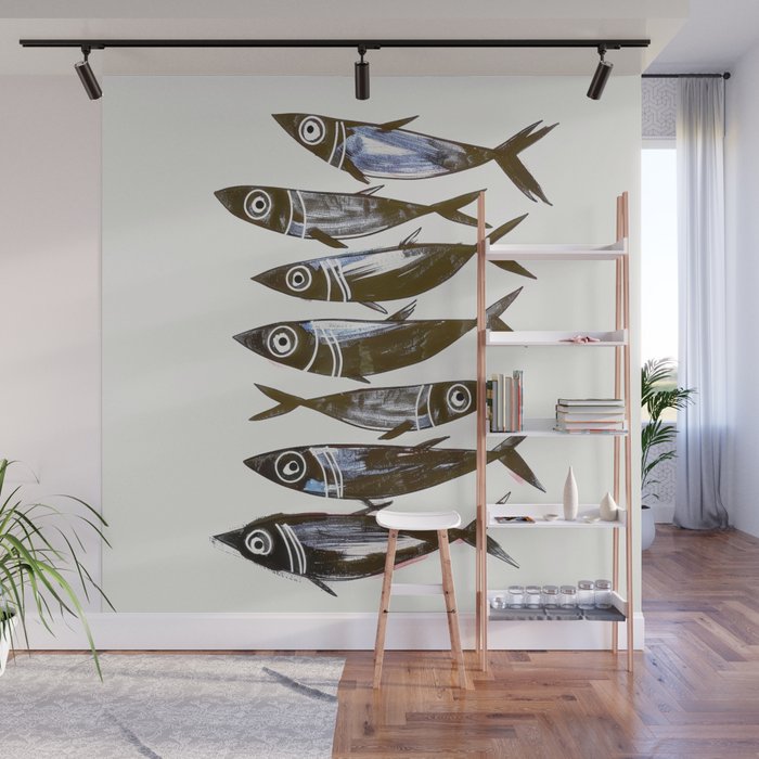 Line Fish Wall Mural Gallery Image 1