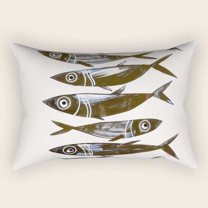 Line Fish Rectangular Pillow Gallery Image 2