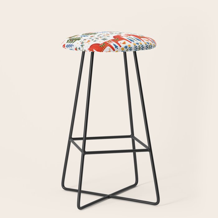 Scandinavian Fairytale - Green + Red Stool Gallery Image 1