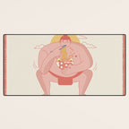Sumo eating Ramen Desk Mat Gallery Image 3