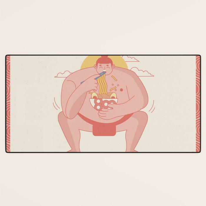 Sumo eating Ramen Desk Mat Gallery Image 3