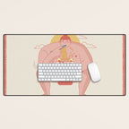 Sumo eating Ramen Desk Mat Gallery Image 1
